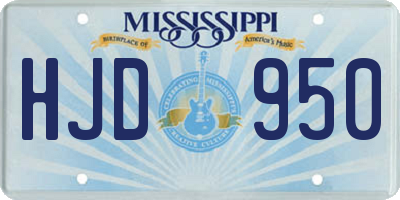 MS license plate HJD950