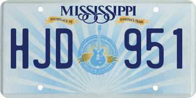 MS license plate HJD951