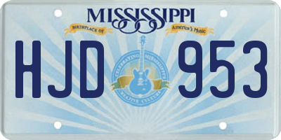 MS license plate HJD953