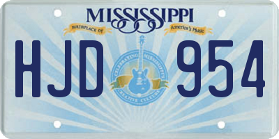 MS license plate HJD954