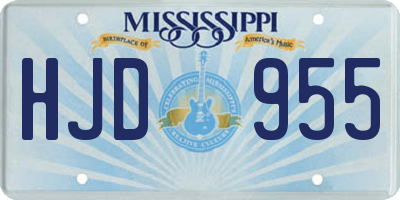 MS license plate HJD955