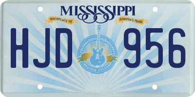 MS license plate HJD956