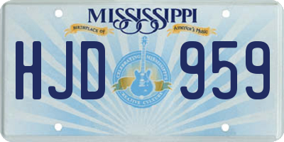 MS license plate HJD959