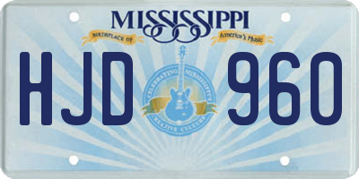 MS license plate HJD960