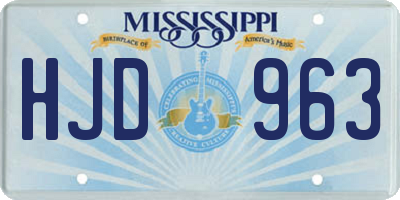 MS license plate HJD963