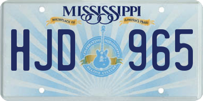 MS license plate HJD965