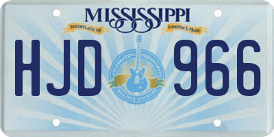 MS license plate HJD966