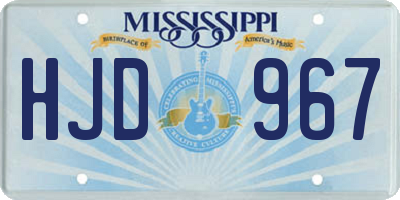 MS license plate HJD967