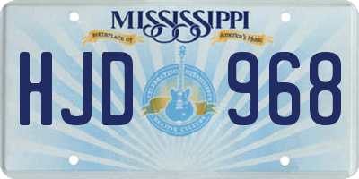 MS license plate HJD968