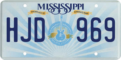 MS license plate HJD969