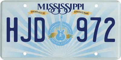 MS license plate HJD972