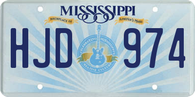 MS license plate HJD974