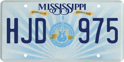 MS license plate HJD975