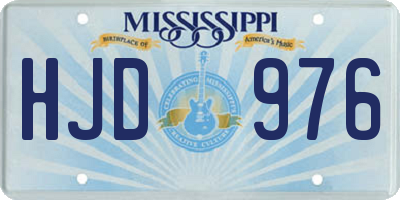 MS license plate HJD976