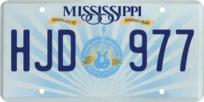 MS license plate HJD977