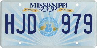 MS license plate HJD979