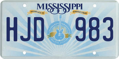 MS license plate HJD983