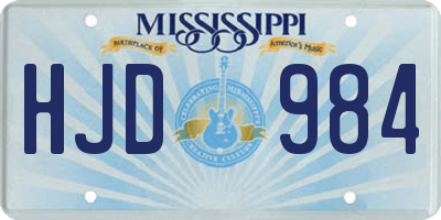 MS license plate HJD984
