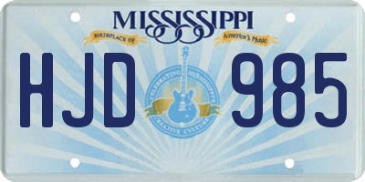 MS license plate HJD985