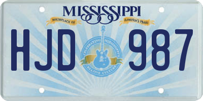 MS license plate HJD987