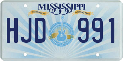 MS license plate HJD991