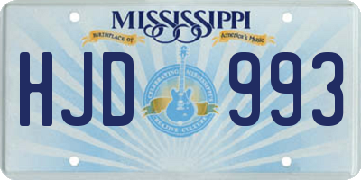 MS license plate HJD993