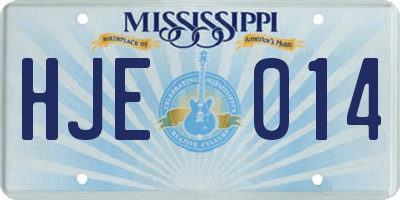 MS license plate HJE014