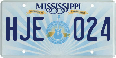 MS license plate HJE024