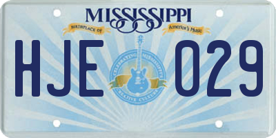 MS license plate HJE029