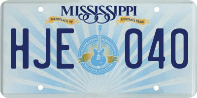 MS license plate HJE040