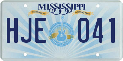 MS license plate HJE041