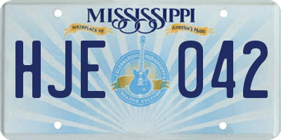MS license plate HJE042