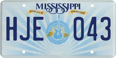 MS license plate HJE043