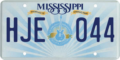 MS license plate HJE044