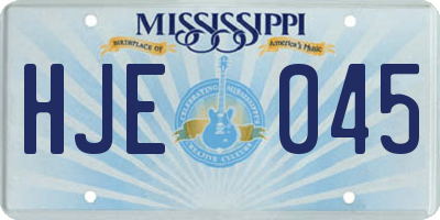 MS license plate HJE045