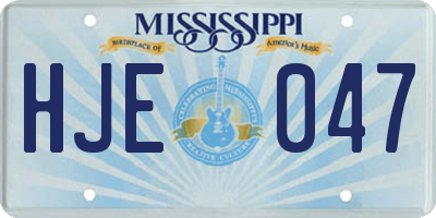 MS license plate HJE047