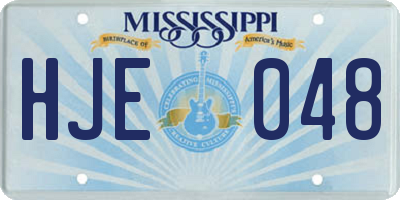 MS license plate HJE048