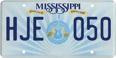 MS license plate HJE050
