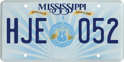 MS license plate HJE052