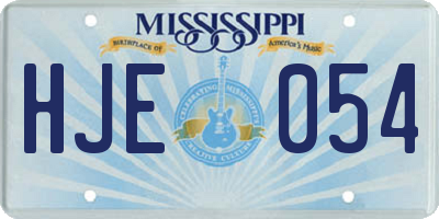 MS license plate HJE054