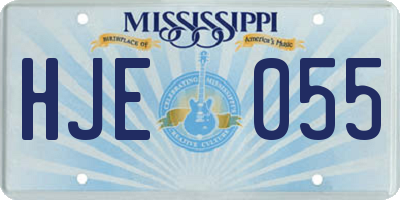 MS license plate HJE055
