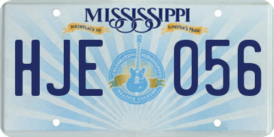MS license plate HJE056