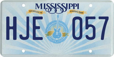 MS license plate HJE057
