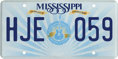 MS license plate HJE059
