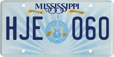 MS license plate HJE060