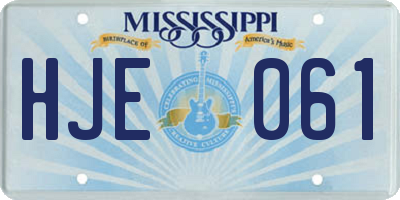 MS license plate HJE061