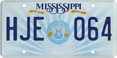 MS license plate HJE064