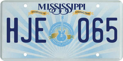 MS license plate HJE065