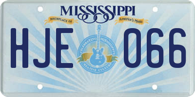 MS license plate HJE066