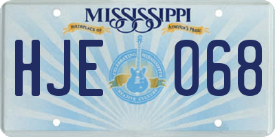 MS license plate HJE068